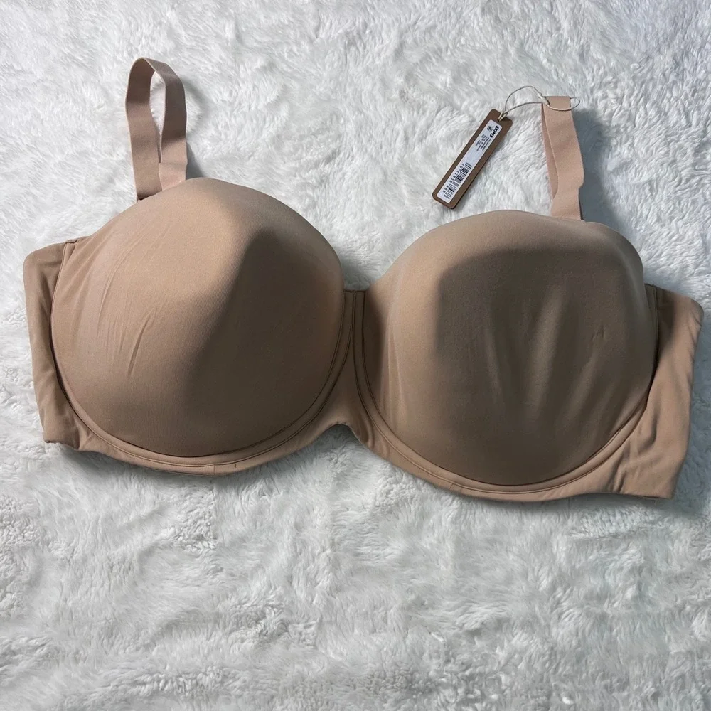 Skims Women's‎ Fits Everybody Strapless Bra Clay Tan Size 42DDDD BA-BAN-3151 NWT